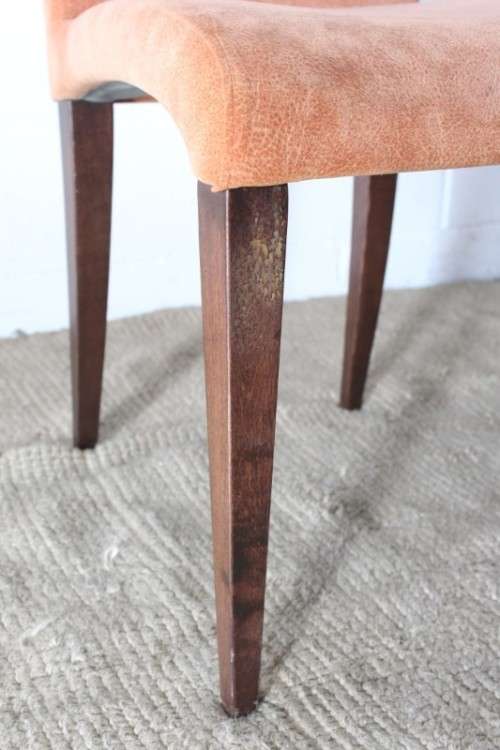 **RS17** A modern styled "textured" fabric burnt-orange colour upholstered occasional dining chair