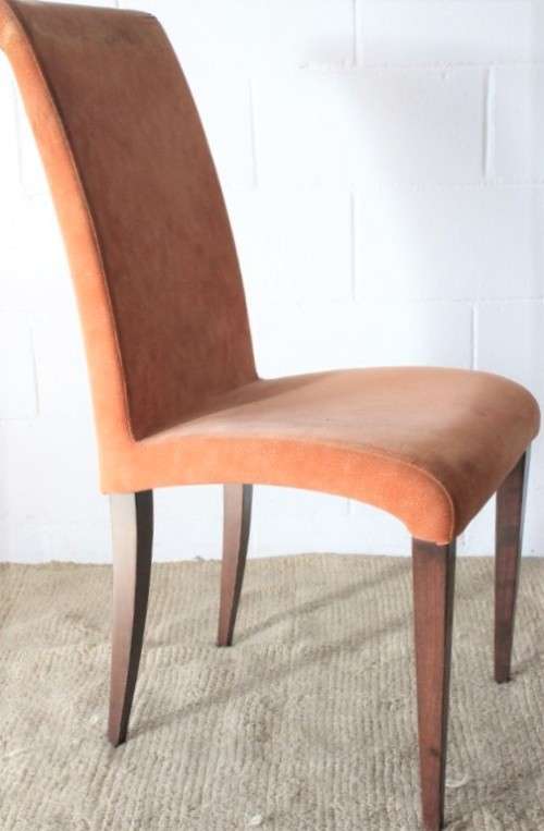 **RS17** A modern styled "textured" fabric burnt-orange colour upholstered occasional dining chair