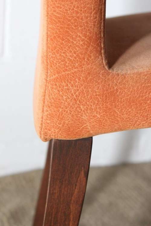 **RS17** A modern styled "textured" fabric burnt-orange colour upholstered occasional dining chair