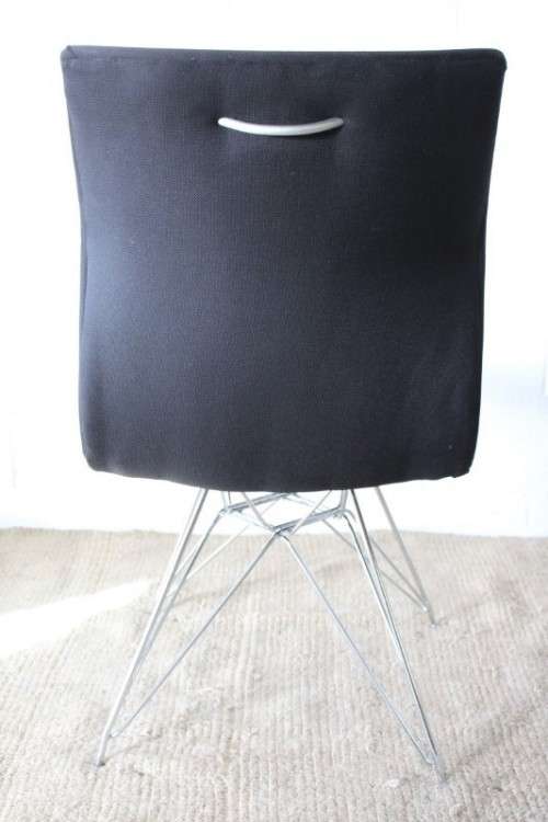 **RS17** Awesome modern, stylish "shaped" black upholstered restaurant styled chair - bid per chair