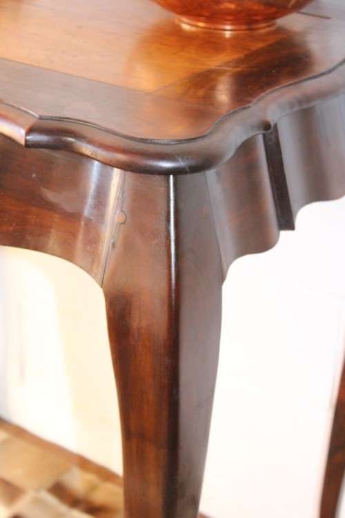 A beautiful tall (91cm) antique solid stink-wood & yellow-wood ball and claw hall table w/ a drawer