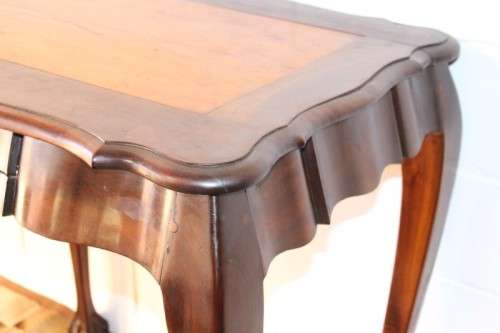 A beautiful tall (91cm) antique solid stink-wood & yellow-wood ball and claw hall table w/ a drawer