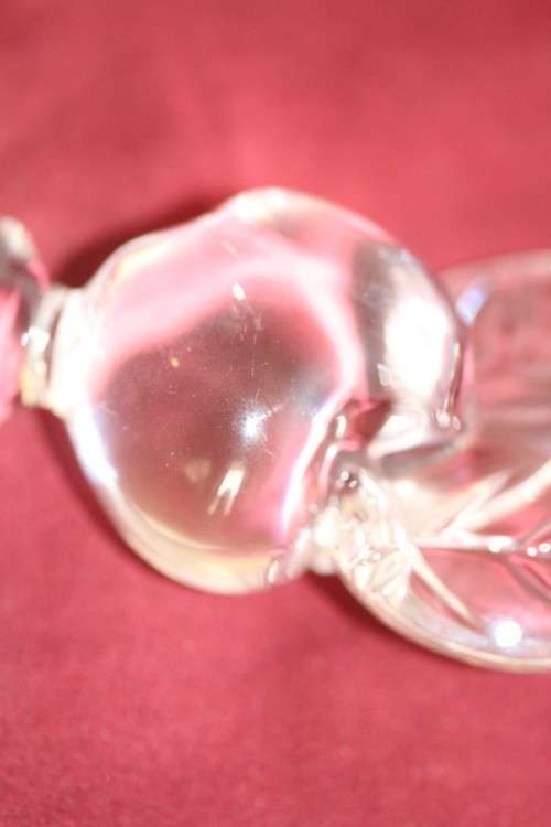 A beautifully made hand-created crystal decanter/ bottle stopper in the shape of an apple