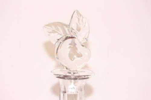A beautifully made hand-created crystal decanter/ bottle stopper in the shape of an apple