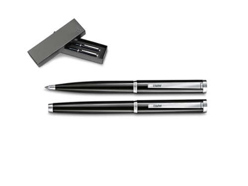 A top quality original BMW fountain pen & ball-point pen set by Waldmann Pens of Germany