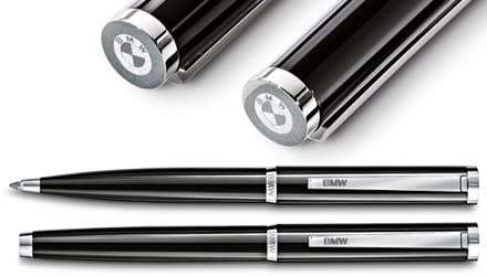 A top quality original BMW fountain pen & ball-point pen set by Waldmann Pens of Germany