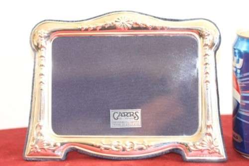 Gorgeous ornately decorated British hallmarked "R Carrs" sterling silver free-standing picture frame