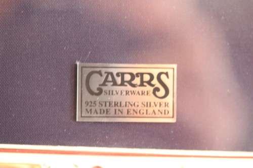 Gorgeous ornately decorated British hallmarked "R Carrs" sterling silver free-standing picture frame