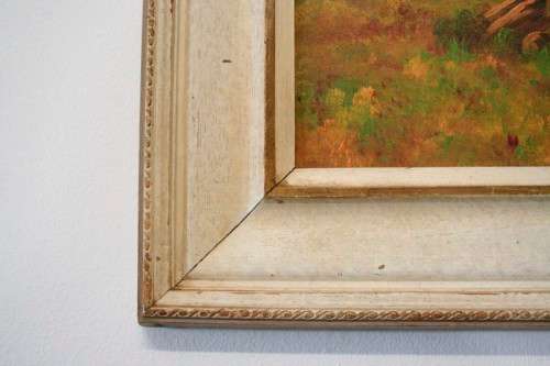 A beautiful framed original signed G Webber oil on board painting of a rural village.