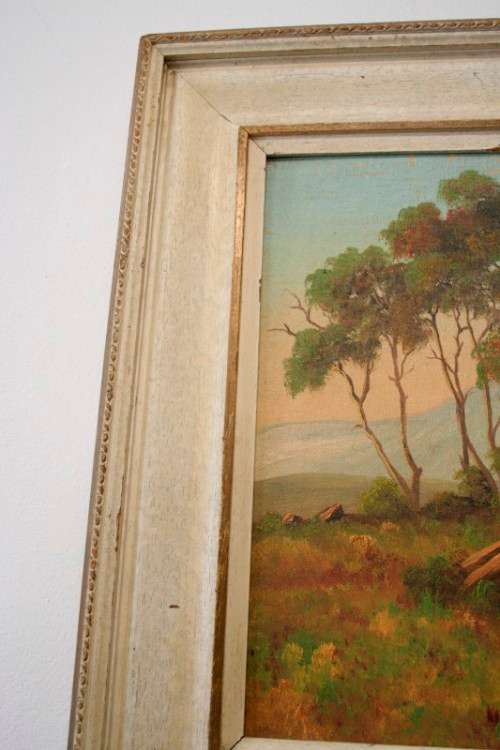 A beautiful framed original signed G Webber oil on board painting of a rural village.