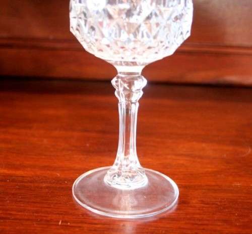 4 stunning vintage French "Cristal D'Arques" "Longchamp" lead cut crystal Red wine glasses