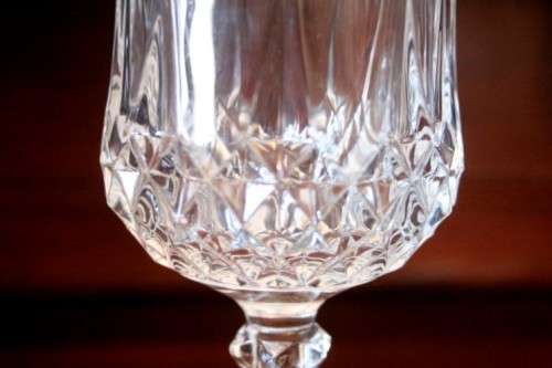 4 stunning vintage French "Cristal D'Arques" "Longchamp" lead cut crystal Red wine glasses