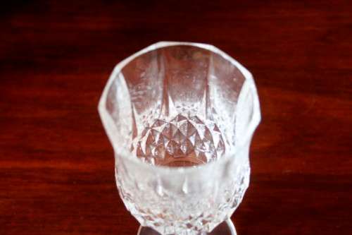 4 stunning vintage French "Cristal D'Arques" "Longchamp" lead cut crystal Red wine glasses
