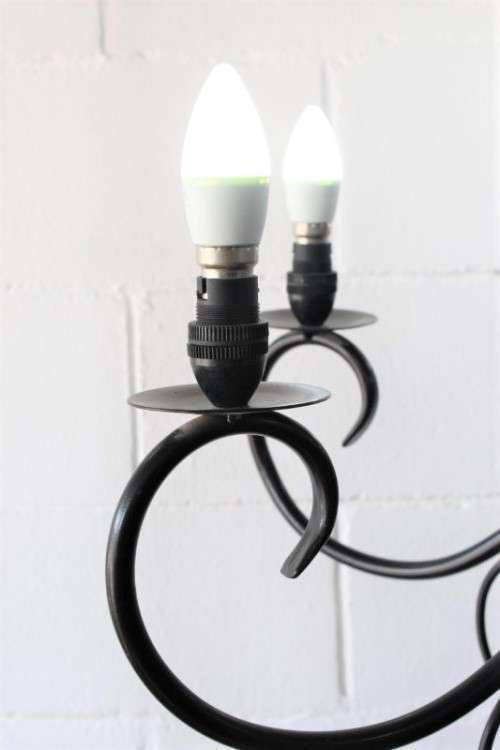 A stunning large 6-arm black wrought iron ceiling lights/ chandeliers  - Only one available