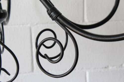 A stunning large 6-arm black wrought iron ceiling lights/ chandeliers  - Only one available