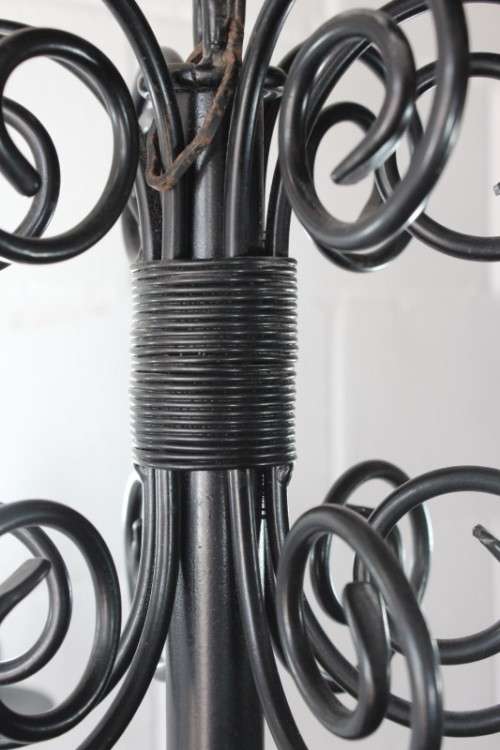 A stunning large 6-arm black wrought iron ceiling lights/ chandeliers  - Only one available