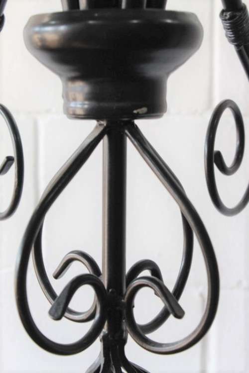 A stunning large 6-arm black wrought iron ceiling lights/ chandeliers  - Only one available