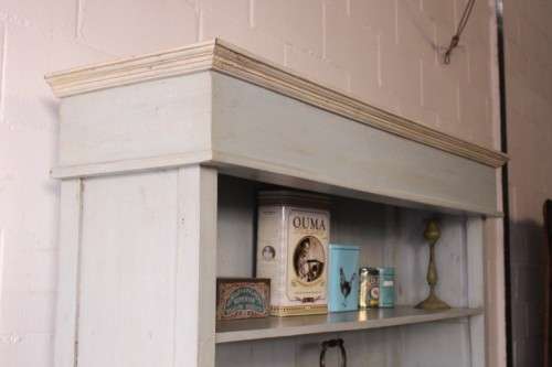 A gorgeous three drawer, three cupboard kitchen buffet side server in a pale blue painted technique