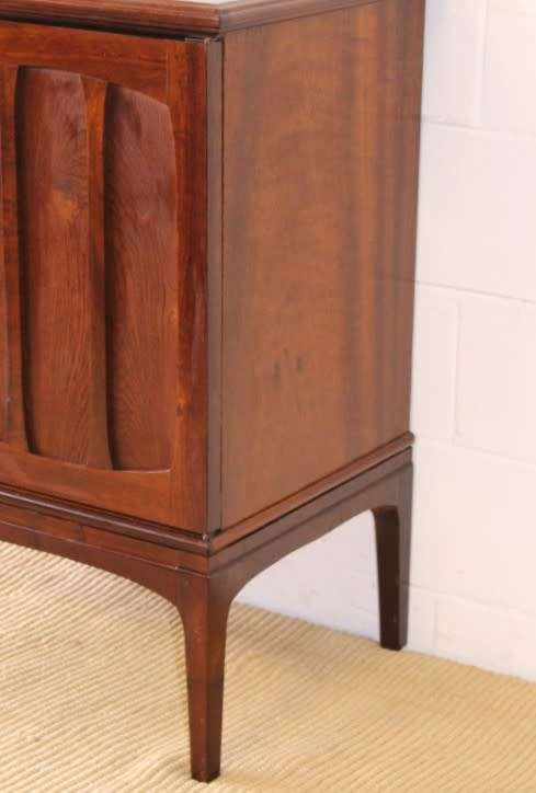 A beautiful solid teak retro mid-century "modern" TV cupboard with fold-back doors - a stunner!!
