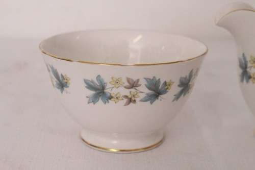 A wonderful vintage Queen Anne fine porcelain tea set including the milk jug and sugar bowl