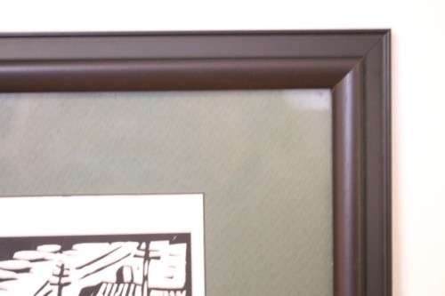 A superb rare original signed and frame"District Six" Gregoire Boonzaier (1909 - 2005) linocut print