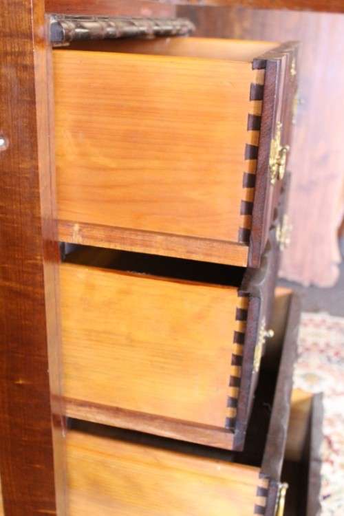 A stunning GSH Ruvee solid Imbuia ball & claw wardrobe w/ hanging & packing space & 4x drawers