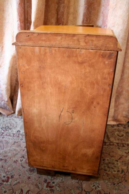 A single-door pedestal cabinet with a gorgeous metal flowered handle and a shelf-Lifespace Sale