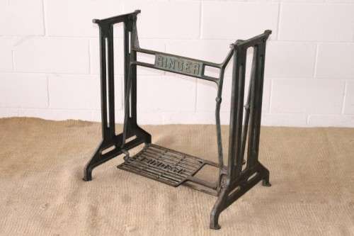 A superb and rare antique (early 1900's) cast iron Singer sewing machine treadle stand