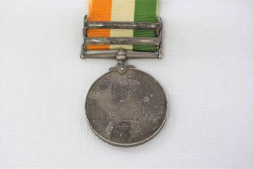 A superb "King's" South African Medal with the 1901 and 1902 clasps for the 2nd Boer War & ribbon