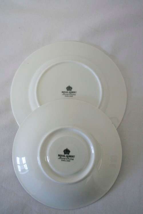 An exceptionally rare vintage "Royal Albert" fine bone china "Masquerade" pattern trio. price/trio