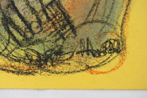 A fantastic original unframed "Godfrey Ndaba" expressionism mixed media drawing - African Hand Piano