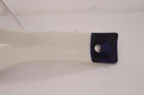 **RS17** Gorgeous "blue & white" porcelain spoon rest w/ hand painted raised duck decal in the bowl