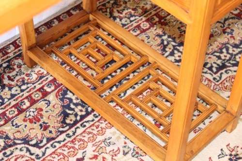 An ultra-rare antique Chinese "Huanghuali four-section desk" with four drawers in Elm and Teak wood