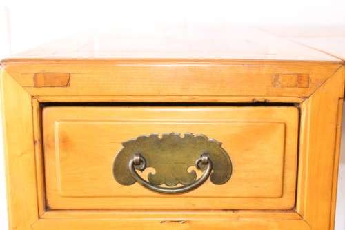 An ultra-rare antique Chinese "Huanghuali four-section desk" with four drawers in Elm and Teak wood