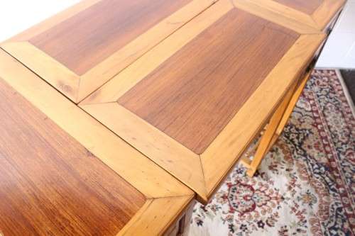 An ultra-rare antique Chinese "Huanghuali four-section desk" with four drawers in Elm and Teak wood