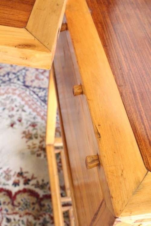 An ultra-rare antique Chinese "Huanghuali four-section desk" with four drawers in Elm and Teak wood