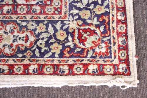 A stunning large 3m x 2m Turkish made Gumussuyu Topkapi Carpet in blue, green, creams & earthy tones