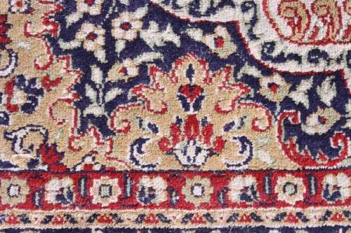 A stunning large 3m x 2m Turkish made Gumussuyu Topkapi Carpet in blue, green, creams & earthy tones