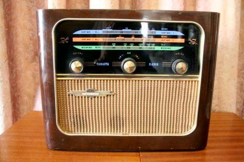An amazing vintage Canasta Radio "Clipper Super" ornamental radio, perfect for restoration or spares