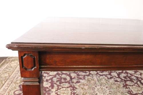 An awesome modern styled square 8-seater dining table with substantial table legs & carved detailing