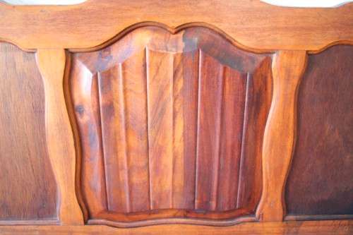 A gorgeous vintage solid Imbuia 3/4 (107cm) bed free standing headboard-Lifespace Sale