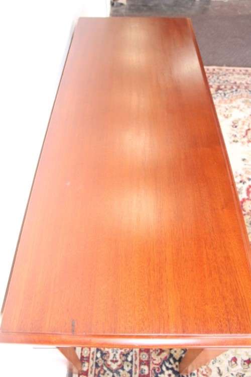 A stunning and well made quality double-drawer mahogany hallway/ console table with ring handles