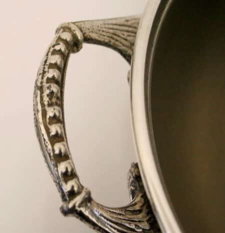 An exquisite vintage "Seranco" silver plated tureen with a slotted lid and beautiful ornate handles