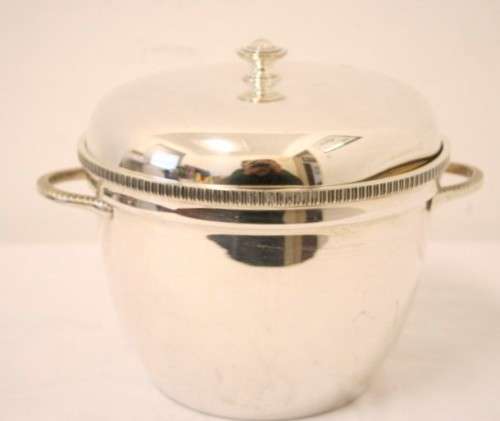 A  lovely double-handle EPNS made in England ice bucket with lovely clean lines.