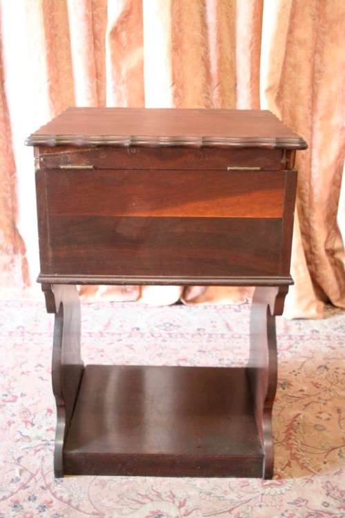 A spectacular and beautifully made vintage Imbuia "Mc Namees" jewellery stand with a drawer.