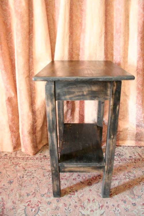 A good, well made solid wood occasional table with a rustic gold paint technique. Lifespace Sale