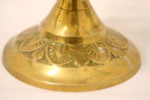 An awesome Indian made solid brass Diya oil lamp with a peacock motif in the centre Lifespace Sale