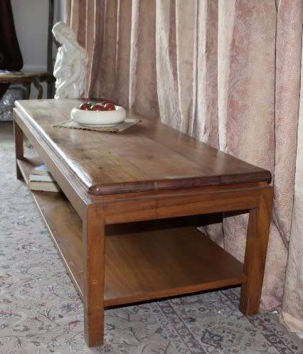 A stunning stylish solid Teak TV stand/ coffee table with neat clean lines.