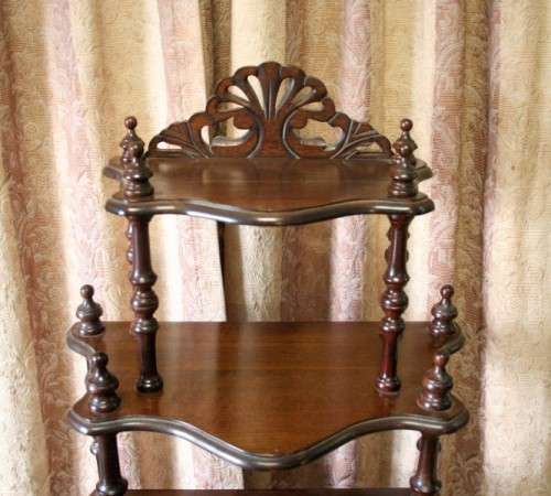 A gorgeous tall vintage five-tier Imbuia "Whatnot" display shelf  - perfect for that empty corner