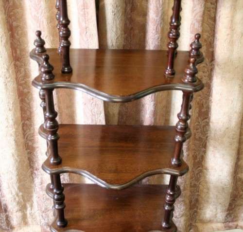 A gorgeous tall vintage five-tier Imbuia "Whatnot" display shelf  - perfect for that empty corner